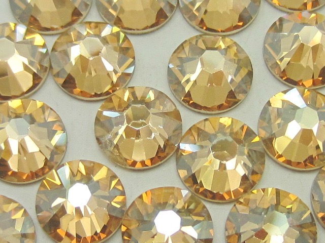 12pcs. 48ss CRYSTAL GOLDEN SHADOW FLATBACK STAR BRIGHT Rhinestones